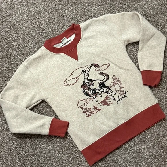 Ariat Girls Western Cowgirl Sweatshirt Rodeo Horse Graphic Youth Small 8 - Picture 5 of 8